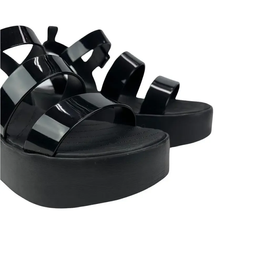 Zaxy Women's 18059 Future Platform Vanilla Scent Chunky Sandals in Black Size 8